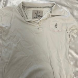 White collar shirt with a dog on the front